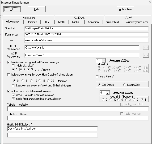 Einstellung wswin-custom-x