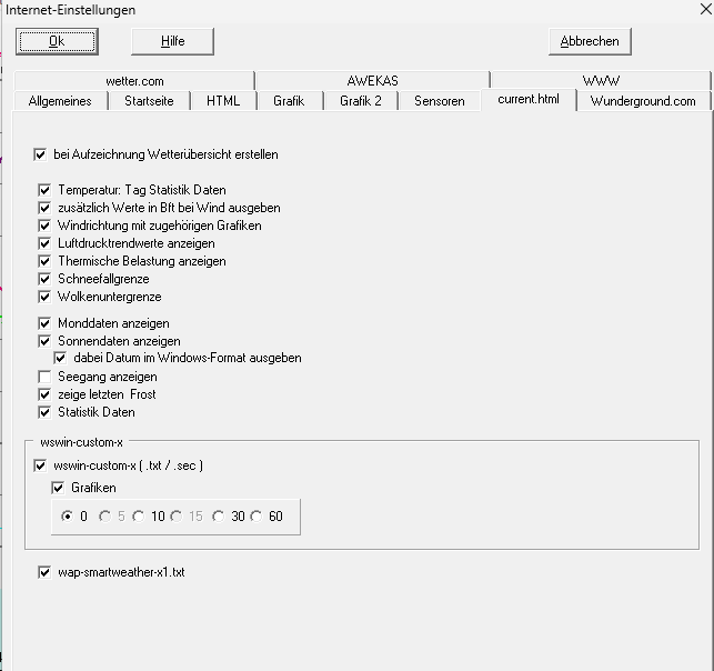 Internet Einstellungen allgemein